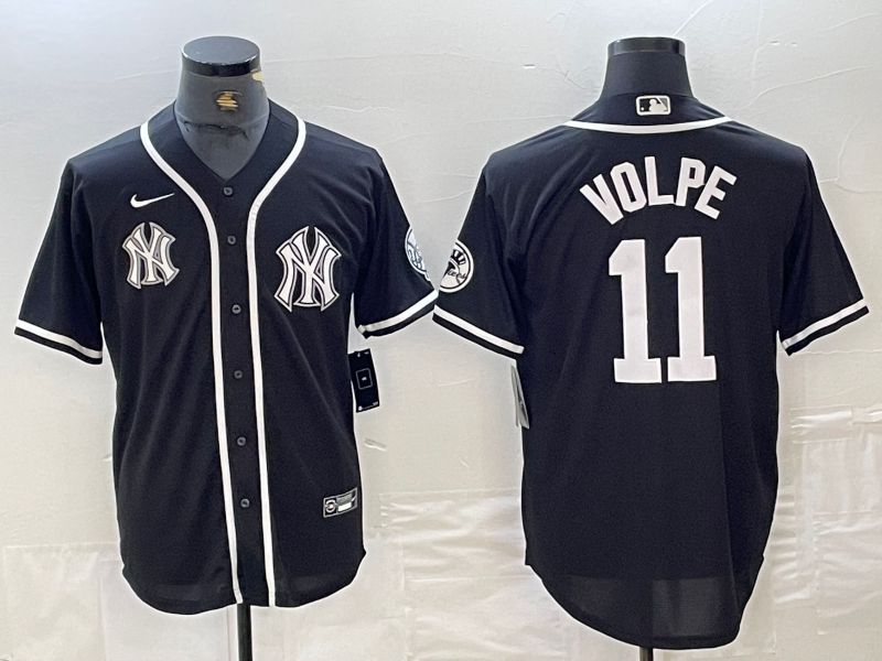 Men New York Yankees 11 Volpe Black Second generation joint name Nike 2024 MLB Jersey style 2